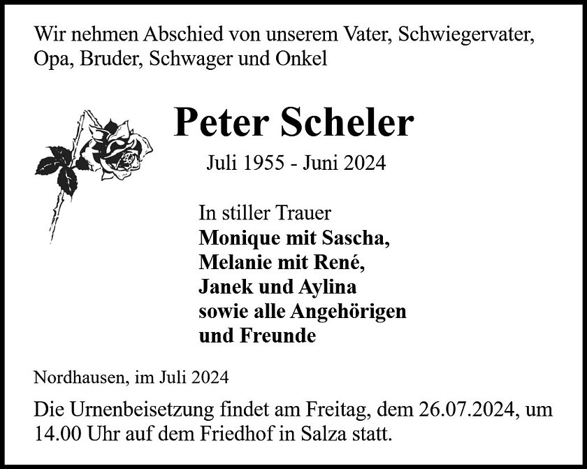 Traueranzeige (Foto: Bestattung Baumgarten)