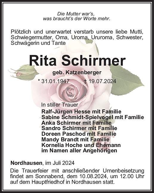 Traueranzeige (Foto: Bestattung Baumgarten)