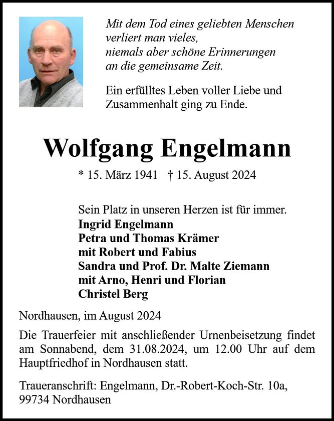 Traueranzeige (Foto: Bestattung Baumgarten)