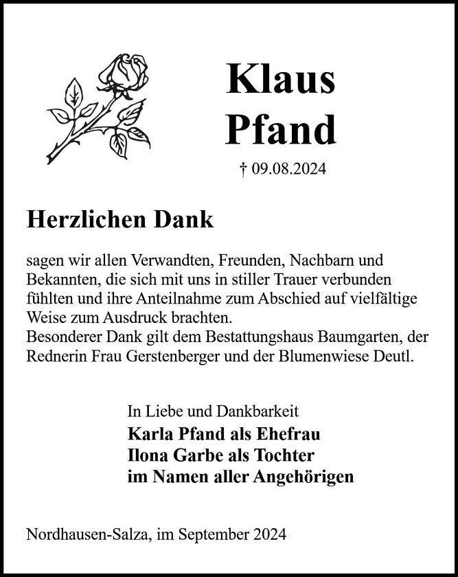 Danksagung (Foto: Bestattung Baumgarten)