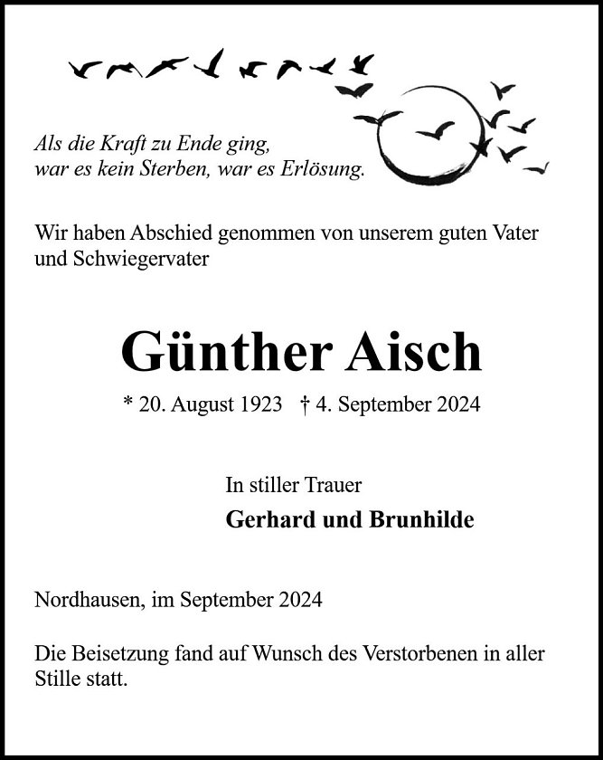 Traueranzeige (Foto: Bestattung Baumgarten)