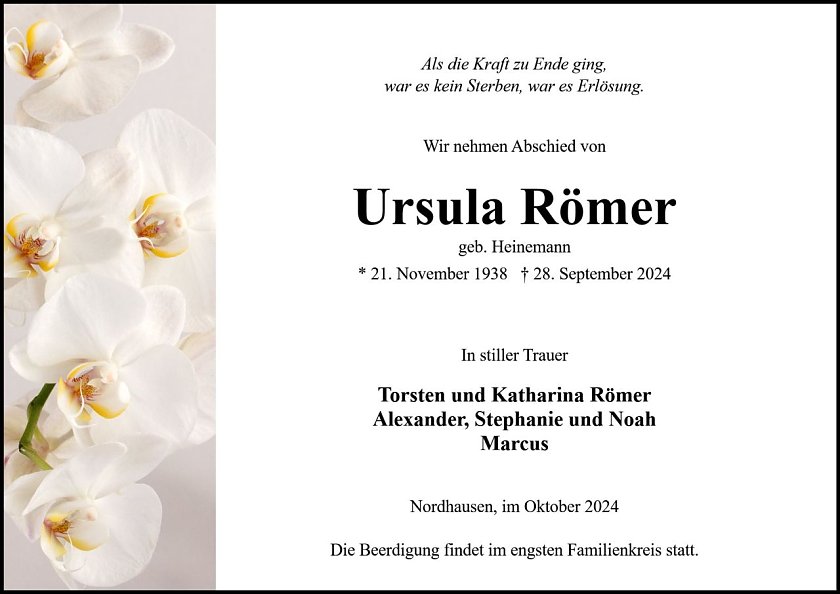 Traueranzeige (Foto: Bestattung Baumgarten)