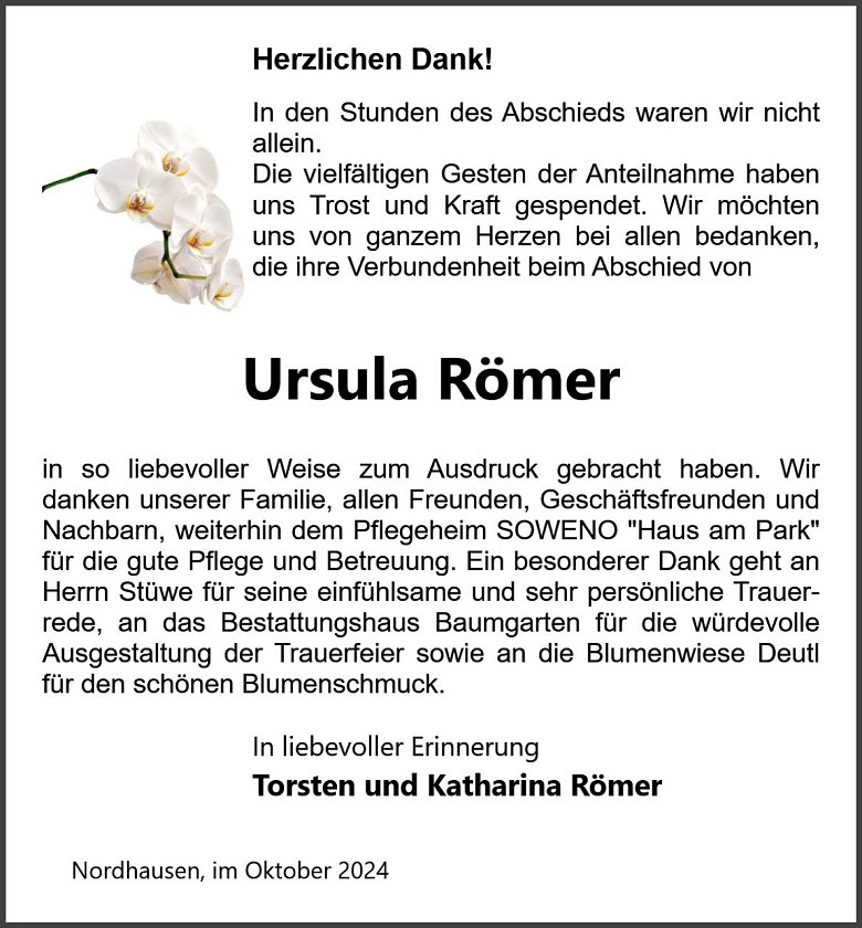 Danksagung (Foto: Bestattung Baumgarten)