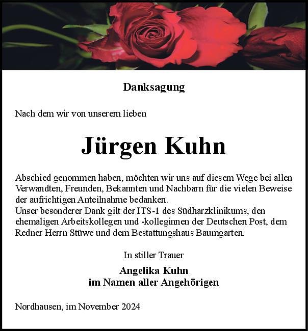 Danksagung (Foto: Bestattung Baumgarten)