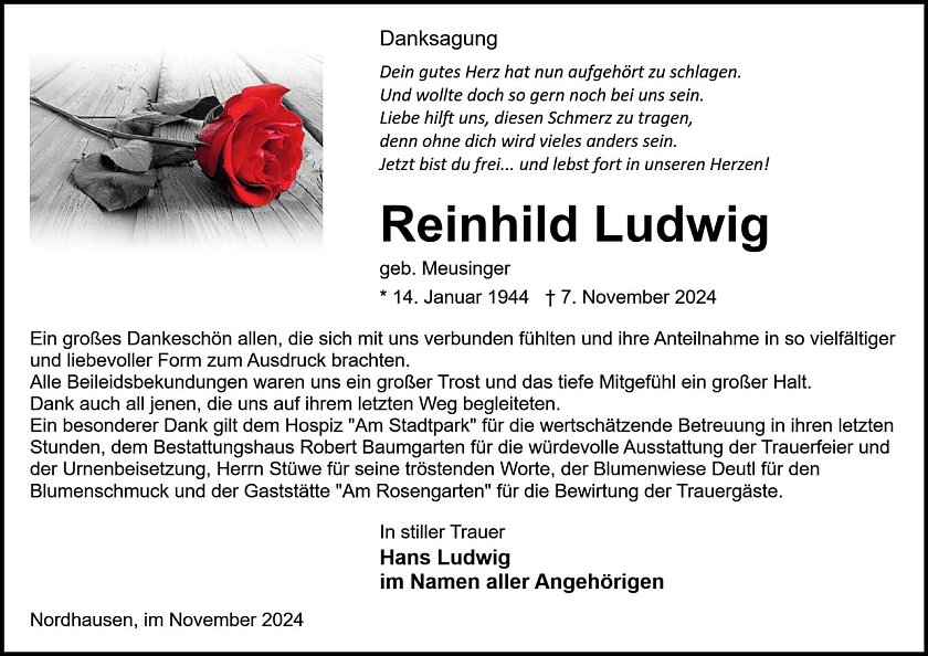 Danksagung (Foto: Bestattung Baumgarten)