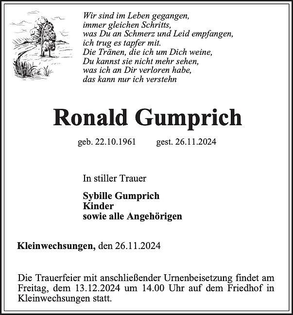 Traueranzeige (Foto: Bestattungsinstitut Westerhausen)