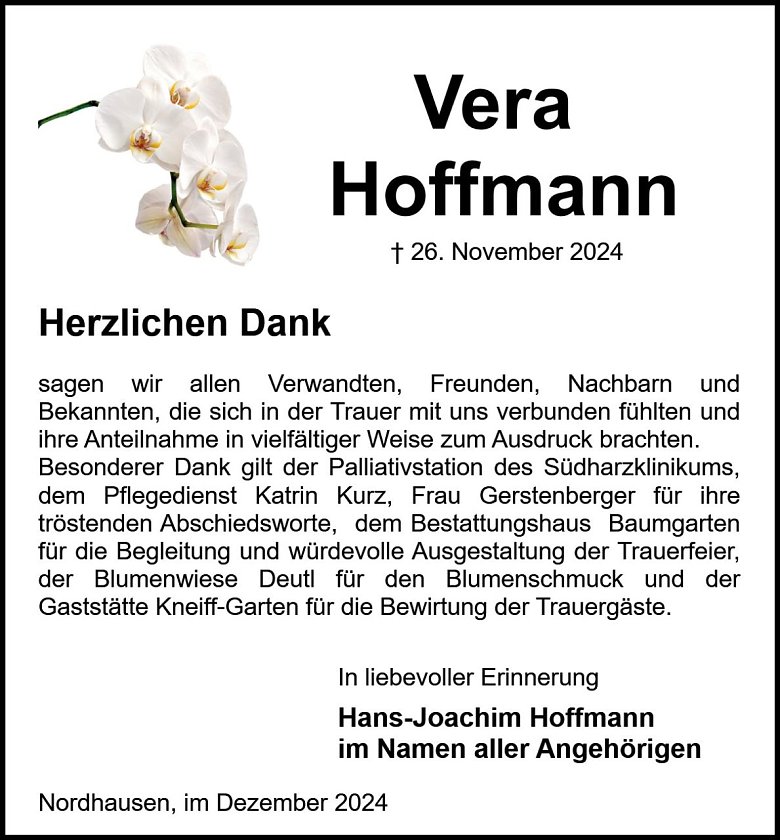 Danksagung (Foto: Bestattung Baumgarten)