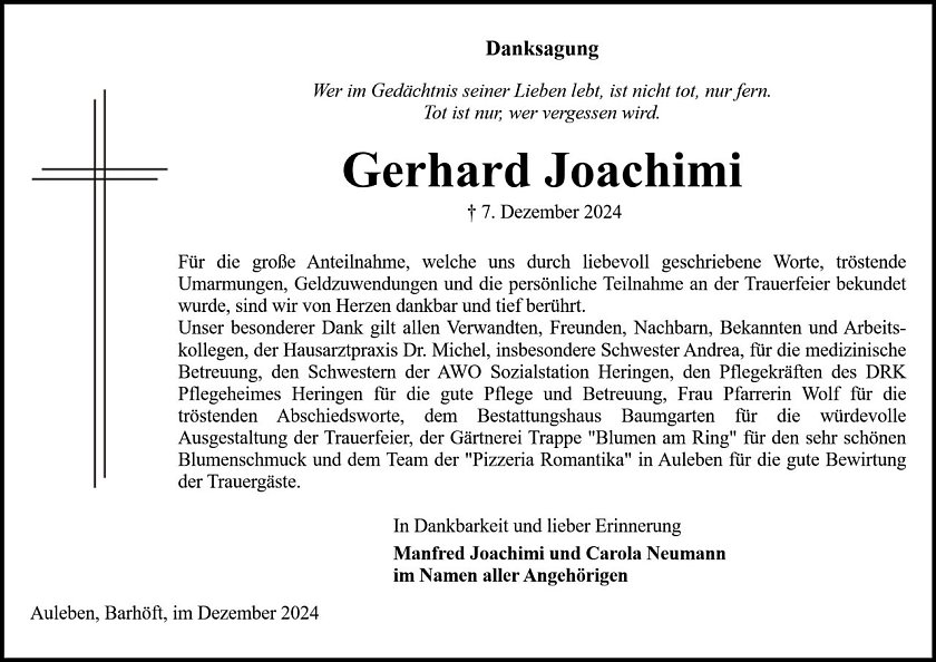 Danksagung (Foto: Bestattung Baumgarten)