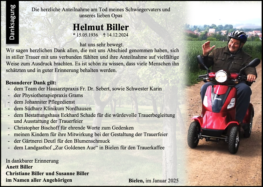 Danksagung Biller (Foto: privat)