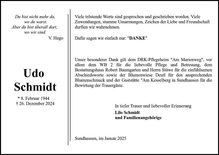 Danksagung (Foto: Bestattung Baumgarten)