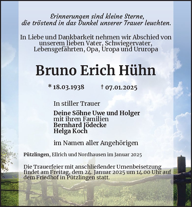 Anzeige (Foto: Bestattungsinstitut Westerhausen)