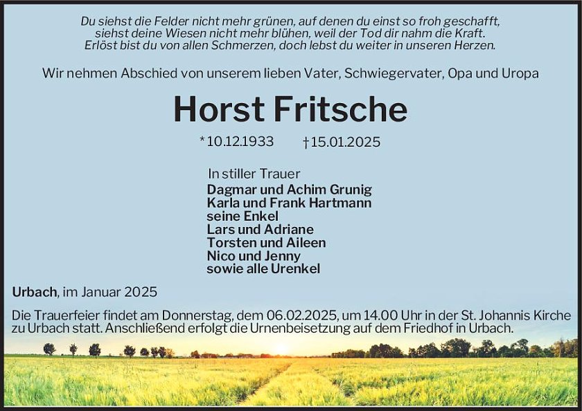 Traueranzeige (Foto: Bestattung Baumgarten)