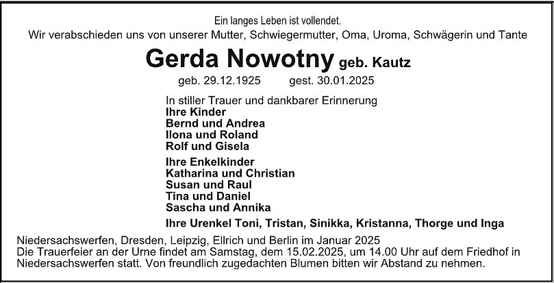 Traueranzeige (Foto: Kramer)