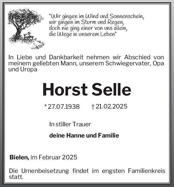 Traueranzeige (Foto: Bestattung Baumgarten)