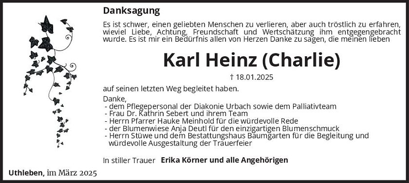 Danksagung (Foto: Bestattung Baumgarten)