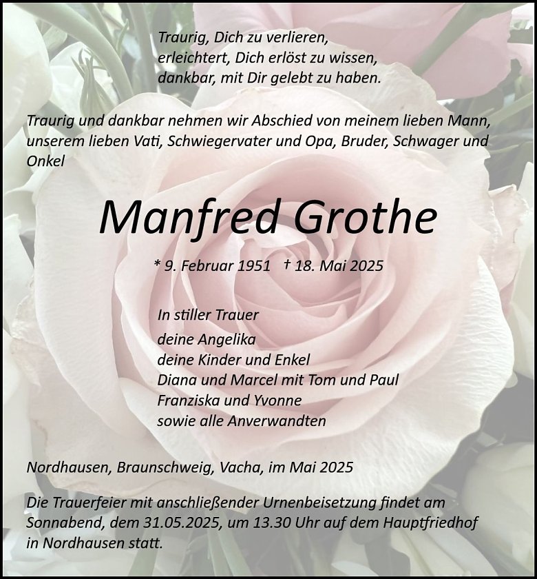 Traueranzeige (Foto: Bestattung Baumgarten)