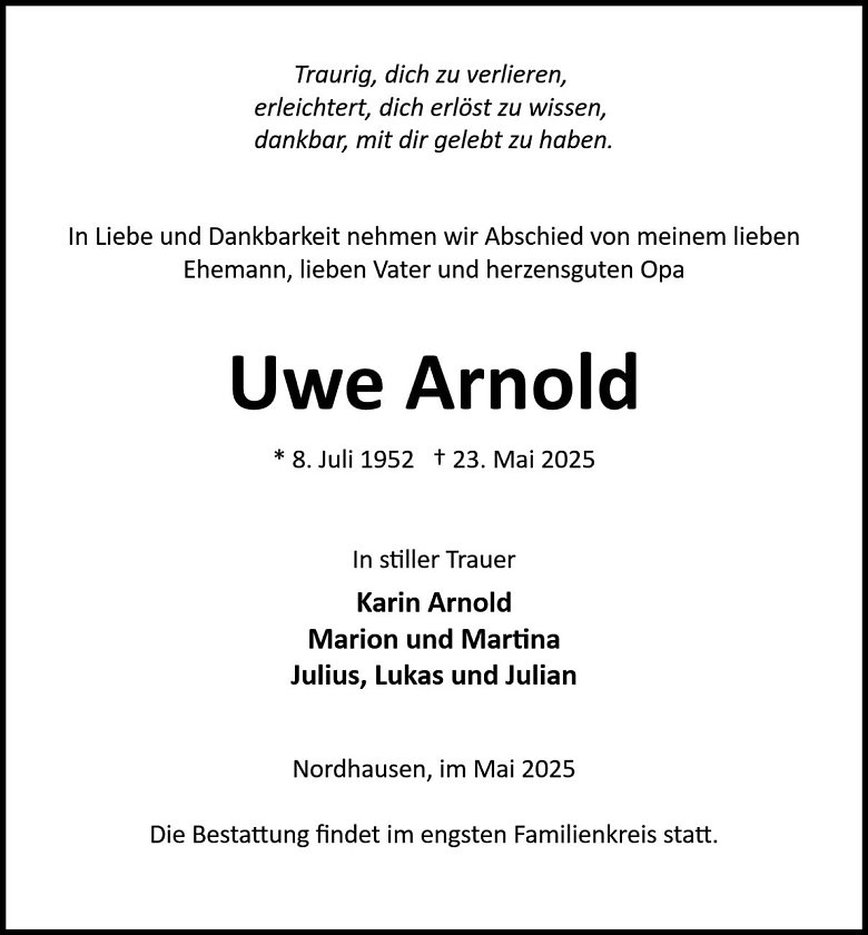 Traueranzeige (Foto: Bestattung Baumgarten)