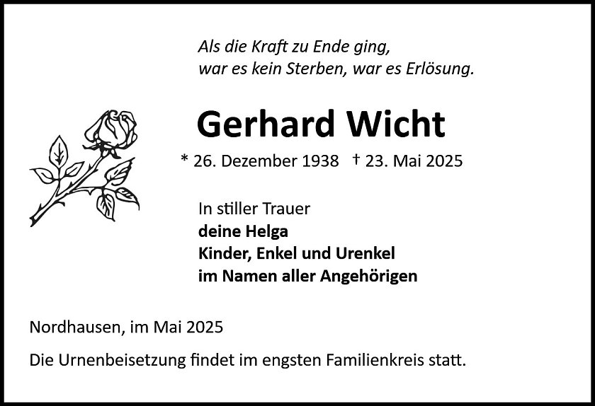 Traueranzeige (Foto: Bestattung Baumgarten)