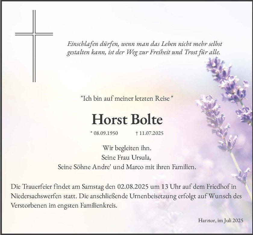 Traueranzeige (Foto: Kramer)