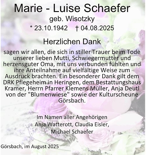 Danksagung (Foto: Kramer)