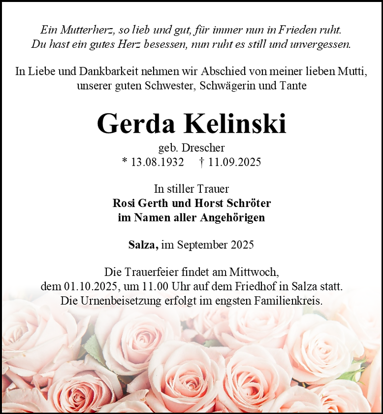 Traueranzeige (Foto: Schade)