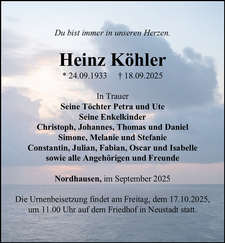 Traueranzeige (Foto: Schade)