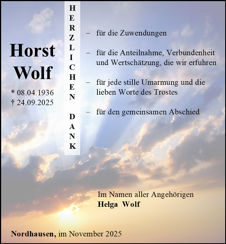 Danksagung (Foto: Bestattungshaus Eckhard Schade)