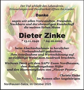 Danksagung Dieter Zinke (Foto: Steffi Kothe)