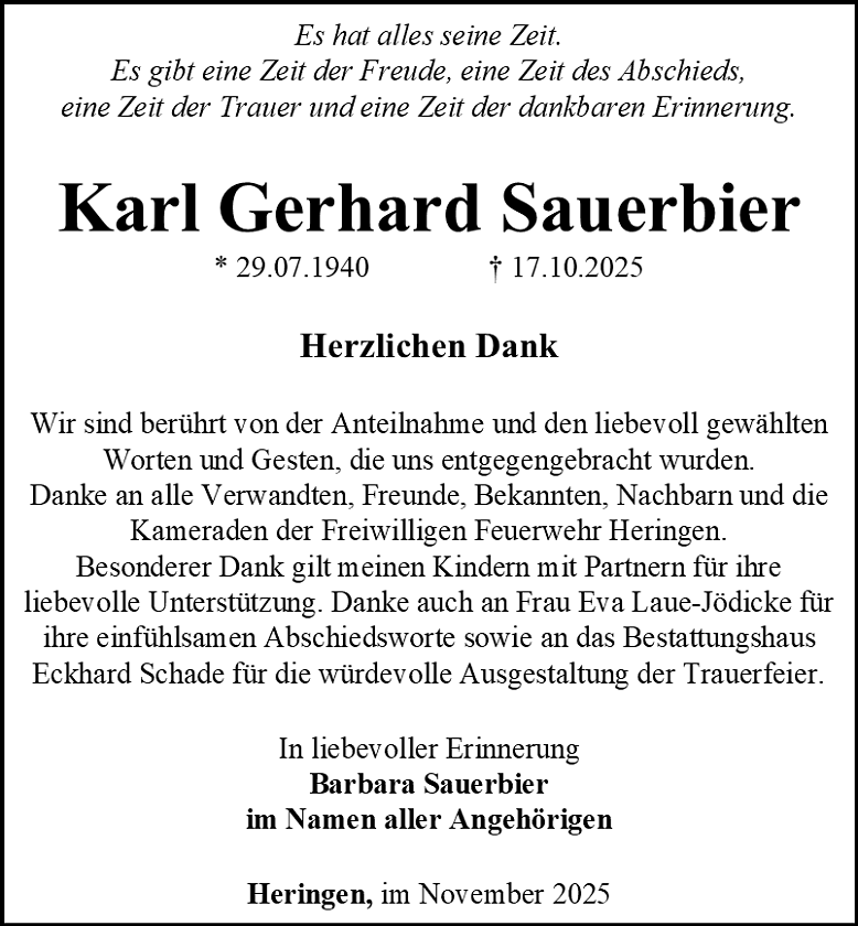 Danksagung (Foto: Bestattungshaus Eckhard Schade)