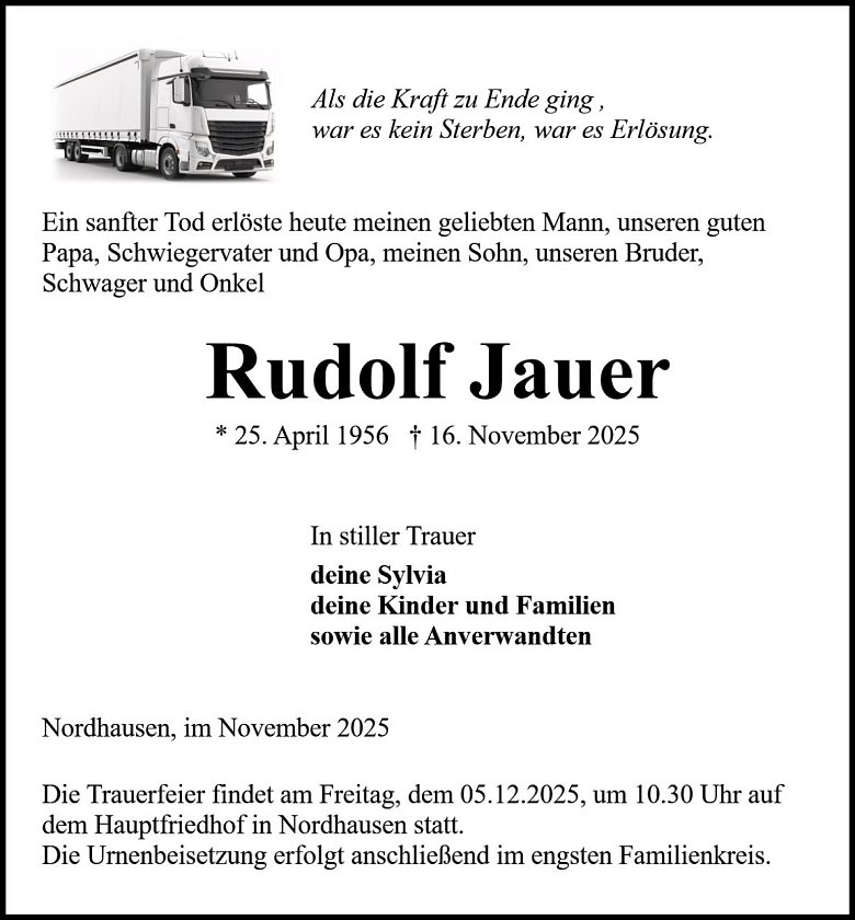 Traueranzeige (Foto: Bestattung Baumgarten)