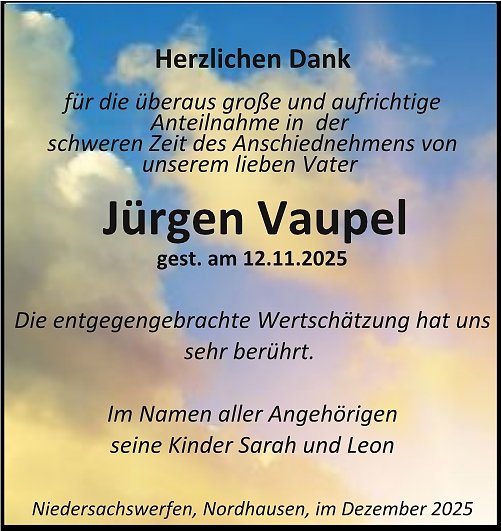 Danksagung (Foto: Bestattungen Kramer)