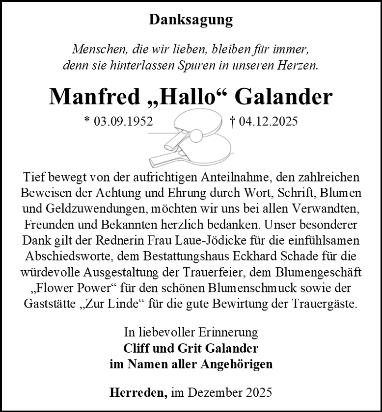 Danksagung (Foto: Schade)