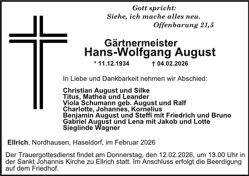 Traueranzeige (Foto: Bestattungen Kramer)