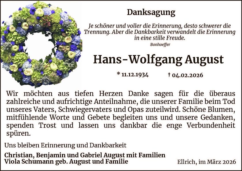 Danksagung (Foto: Kramer)