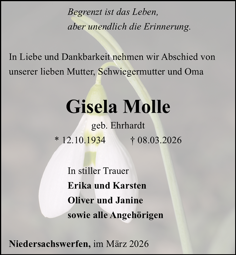 Traueranzeige (Foto: Bestattungshaus Schade)