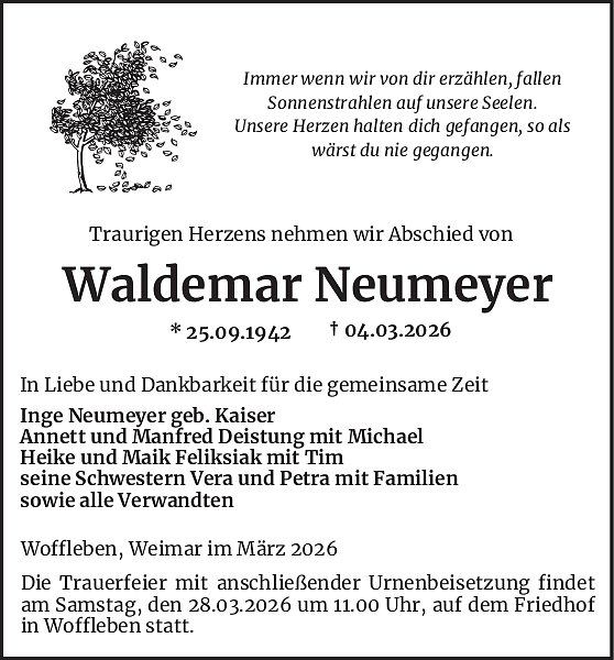 Traueranzeige  (Foto: Kramer )