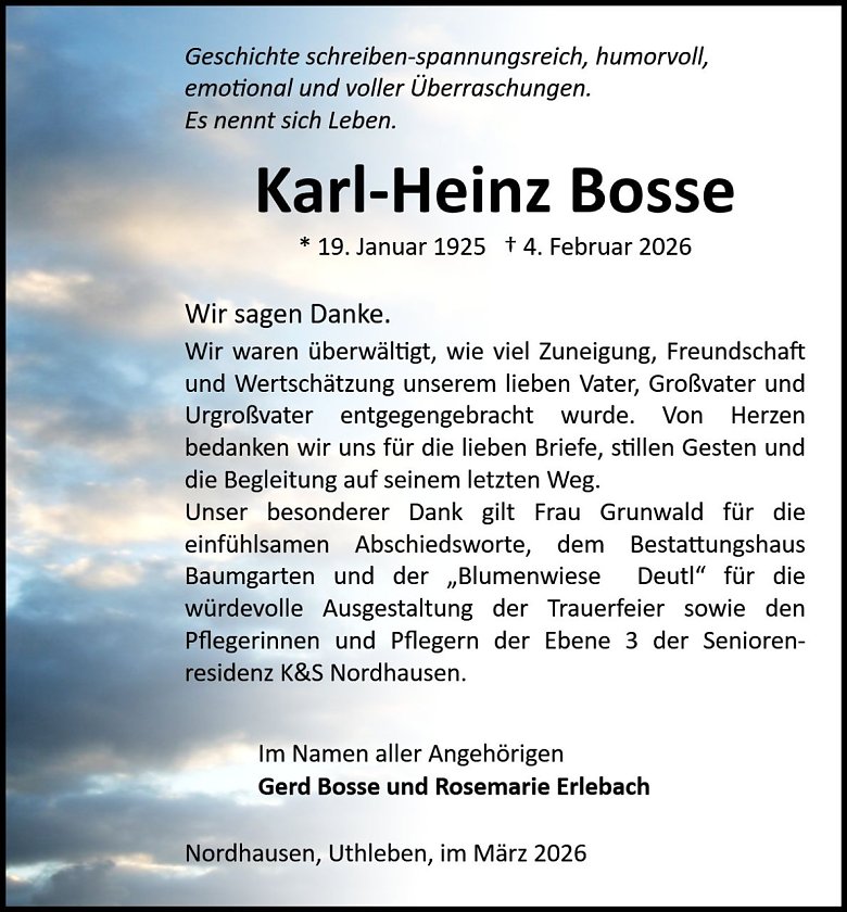 Danksagung (Foto: Bestattung Baumgarten)