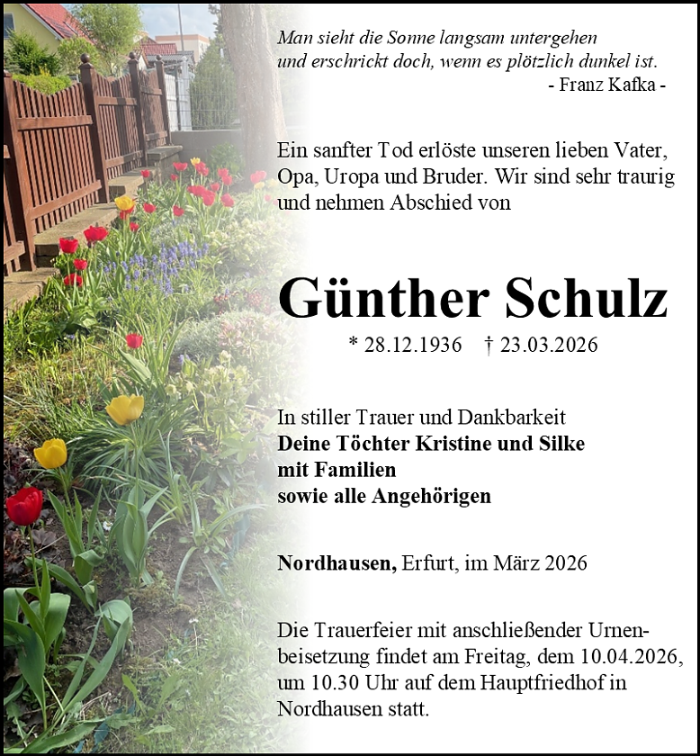 Traueranzeige (Foto: Schade)