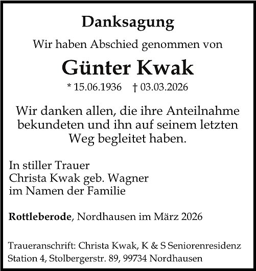 Danksagung (Foto: Kramer)