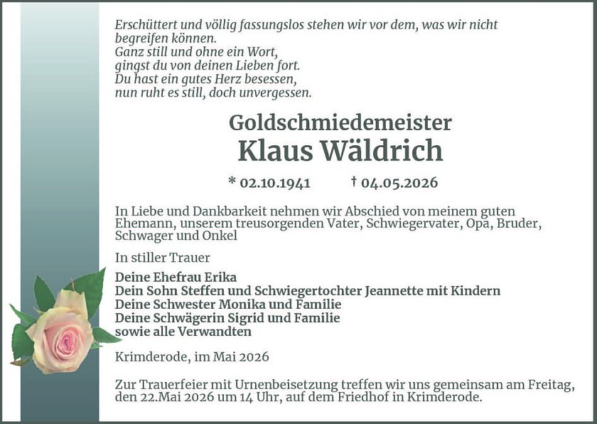 Traueranzeige (Foto: Bestattungen Kramer)