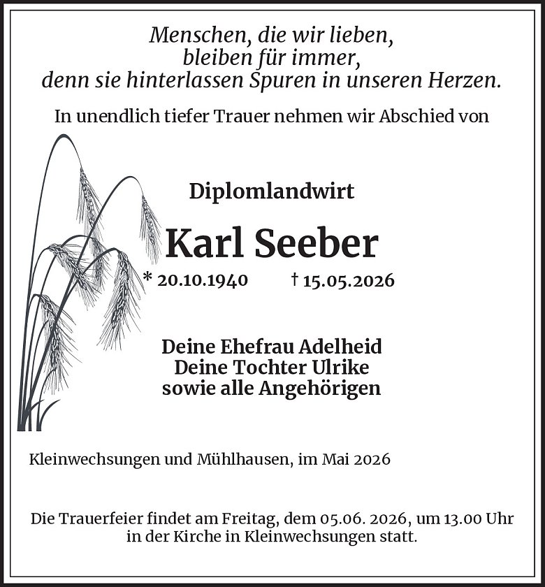 Traueranzeige (Foto: Best. Westerhausen)