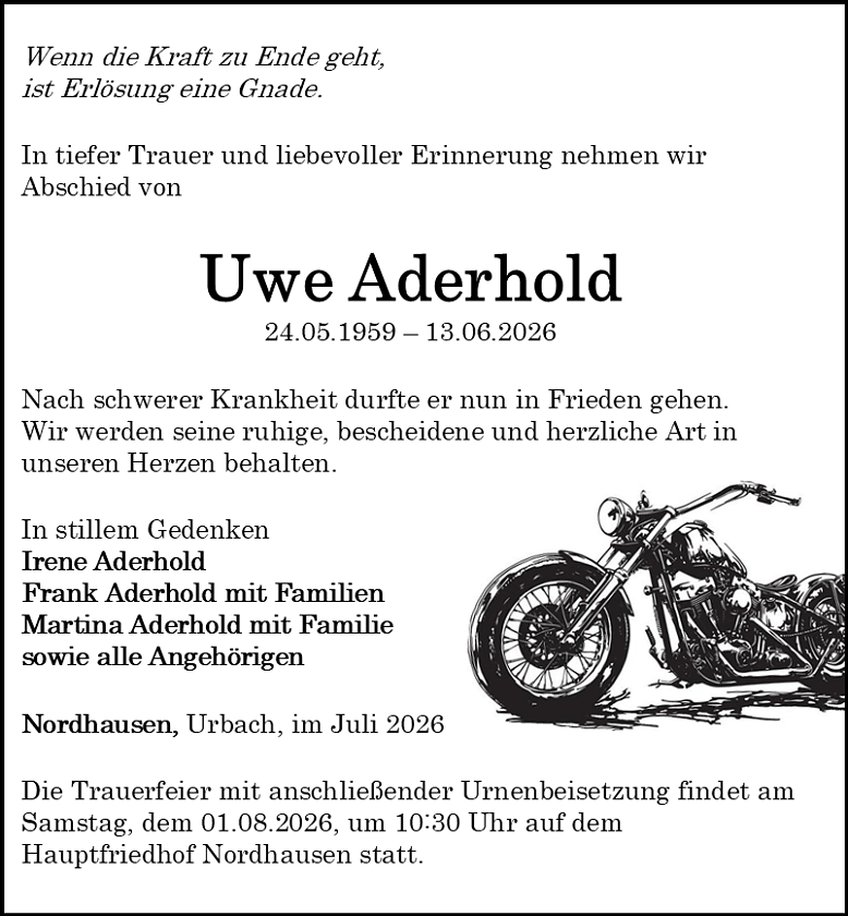 Traueranzeige (Foto: Schade)