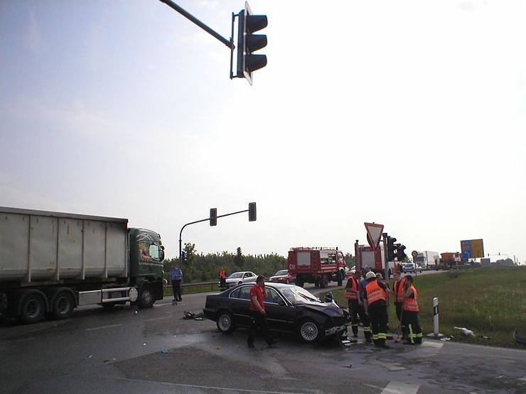 Crash an der Abfahrt