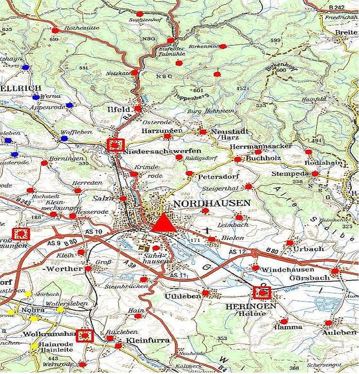 Die einzelnen St&uuml;tzpunkte: Ost