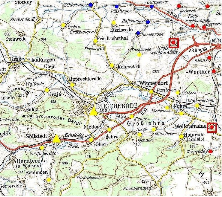 Die einzelnen St&uuml;tzpunkte: West