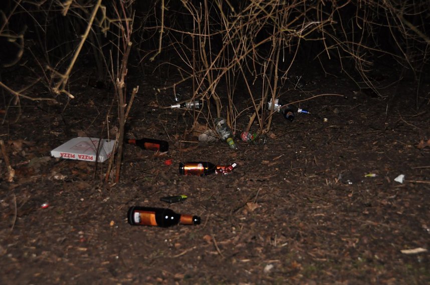 Scherben in der Promenade