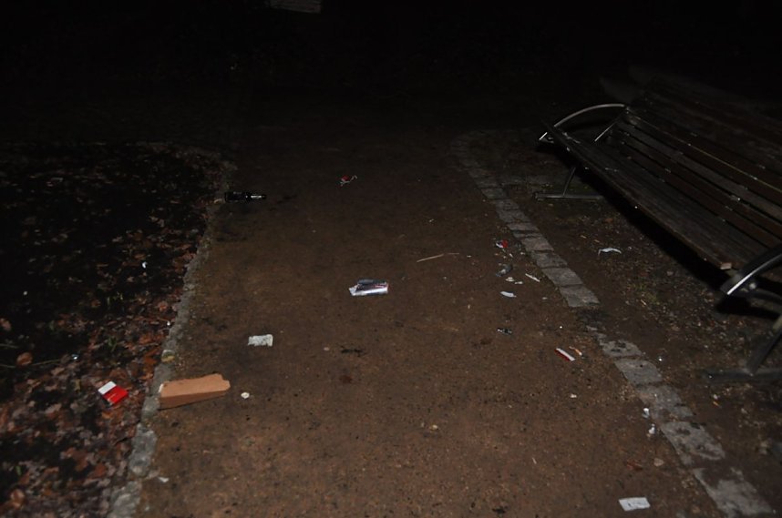 Scherben in der Promenade