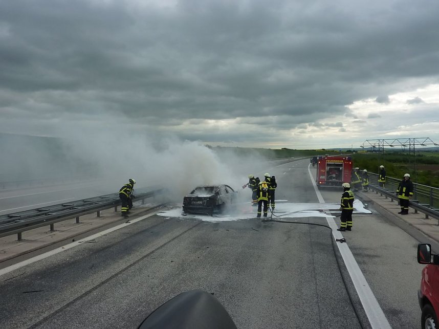 Brand auf der Autobahn