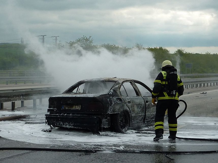 Brand auf der Autobahn