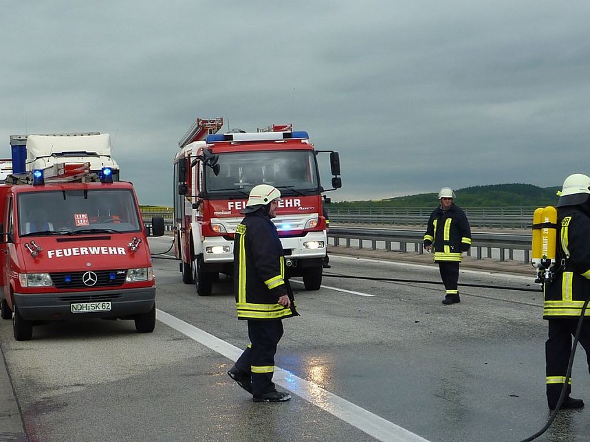 Brand auf der Autobahn